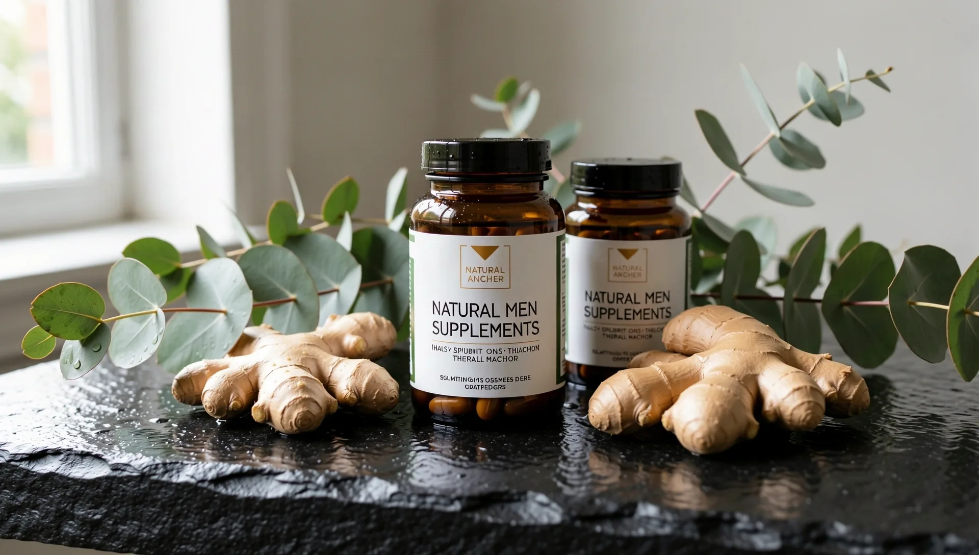 Natural botanical elements and apothecary glass